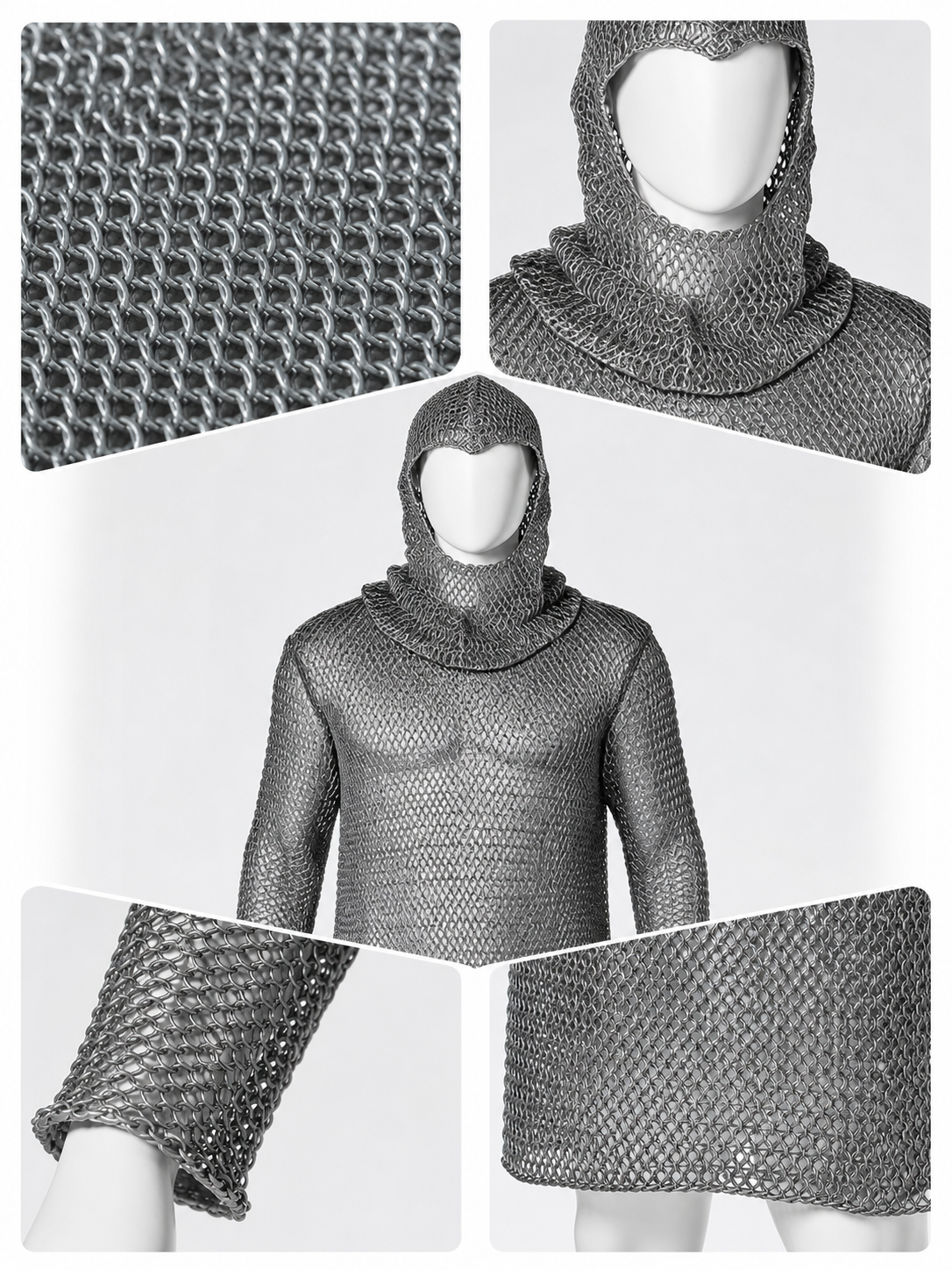 Cosplay Costume: Hooded Dress with Diamond Mesh