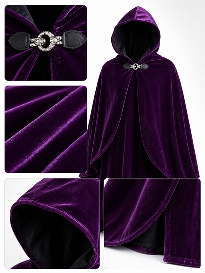 Purple Hooded Costume Cloak