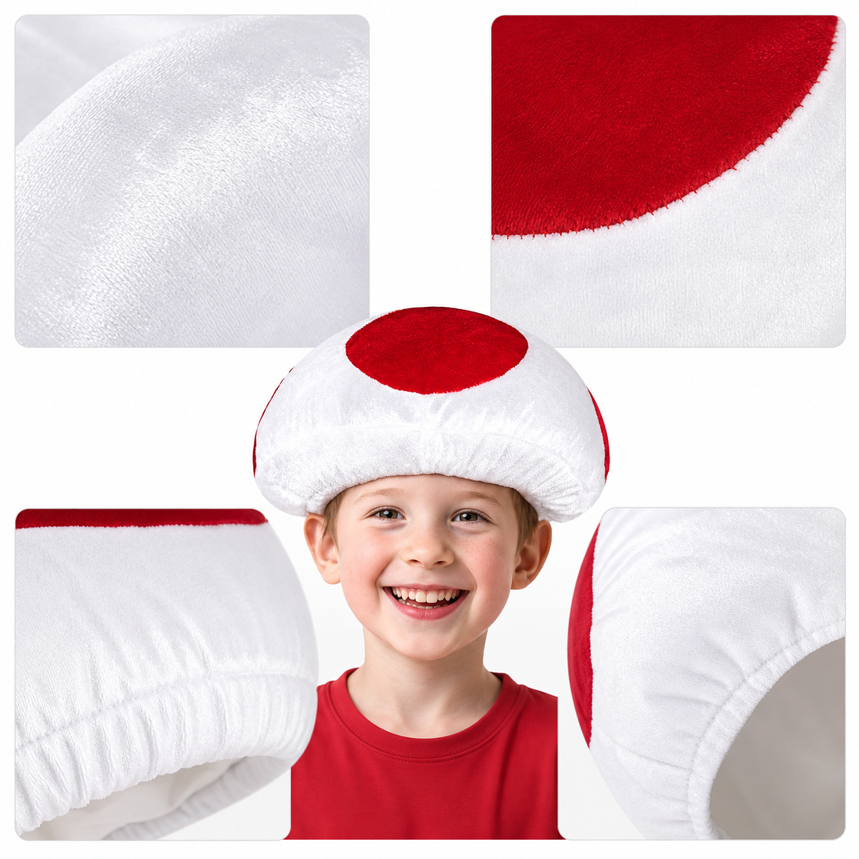 Carnival Mushroom Hat with Red Decorations