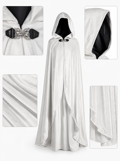 White Hooded Costume Cape, Medieval