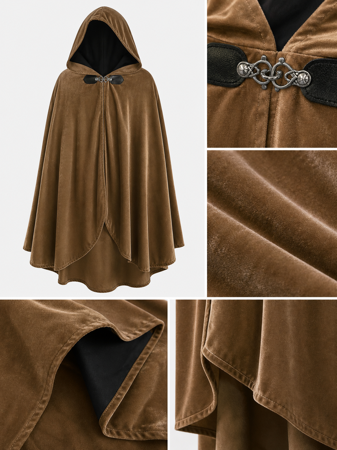 Brown Hooded Costume Cloak
