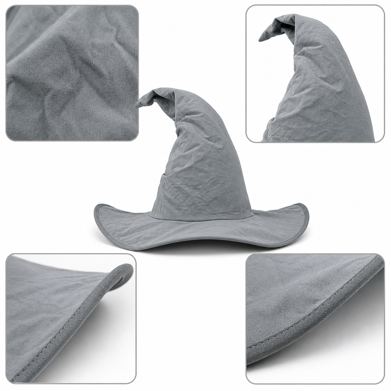 Dark Gray Carnival Witch Hat for Halloween