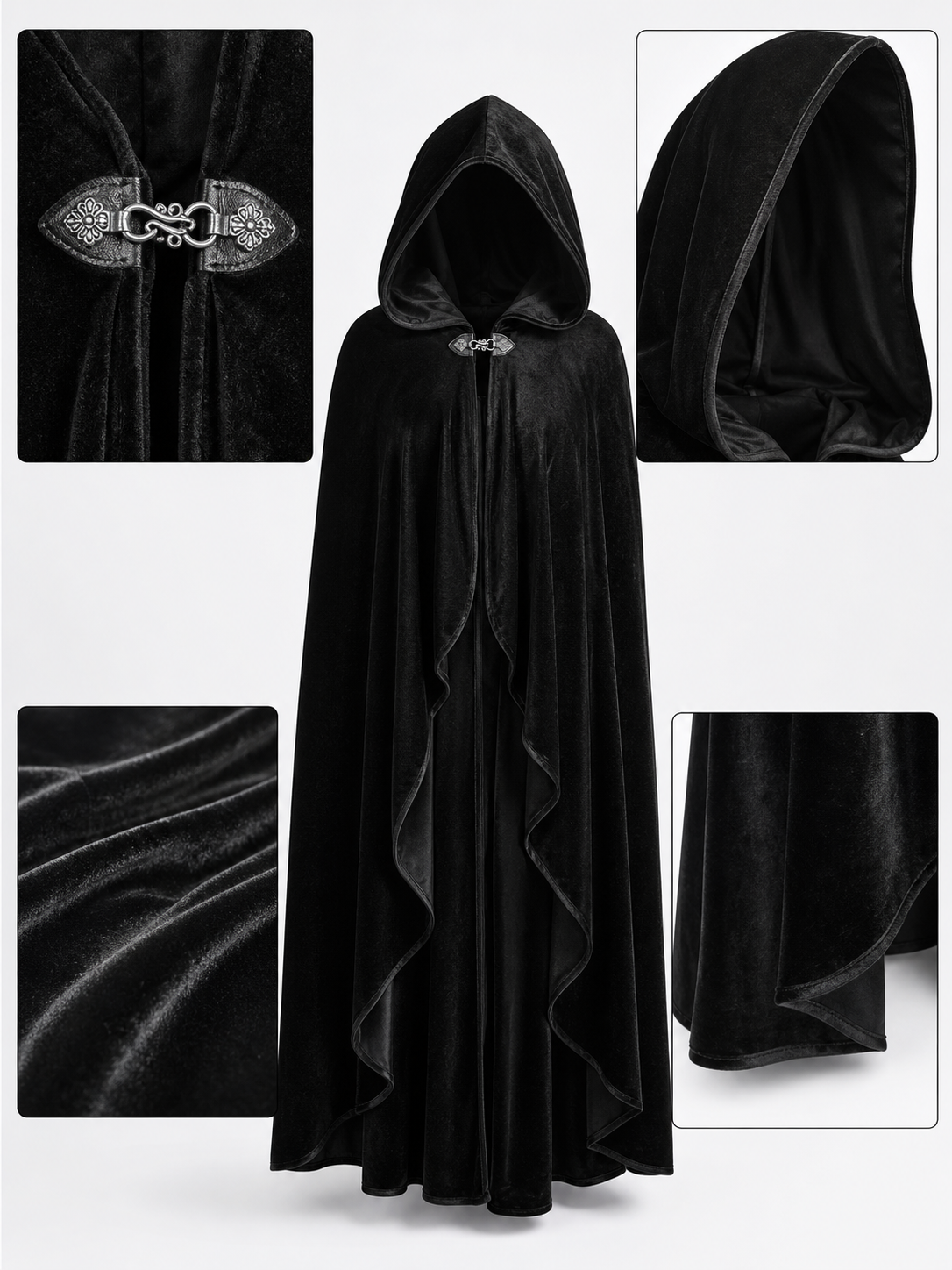 Black Velvet Feather Cape