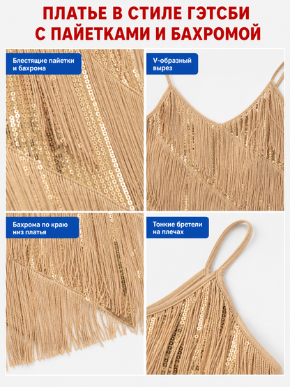 1920s Fringe and Sequin Dress