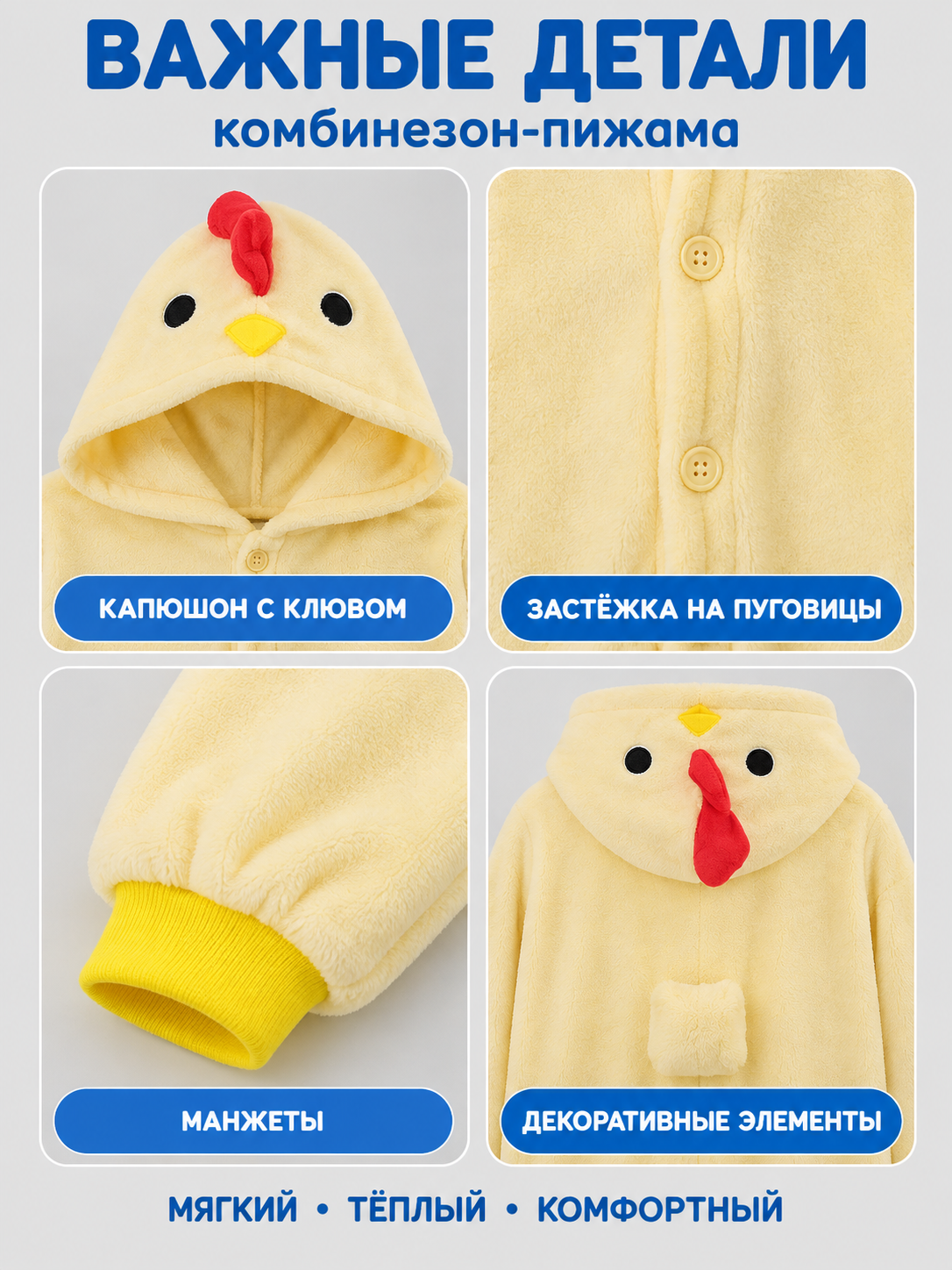 Light Yellow Chick Hooded Pajama Jumpsuit