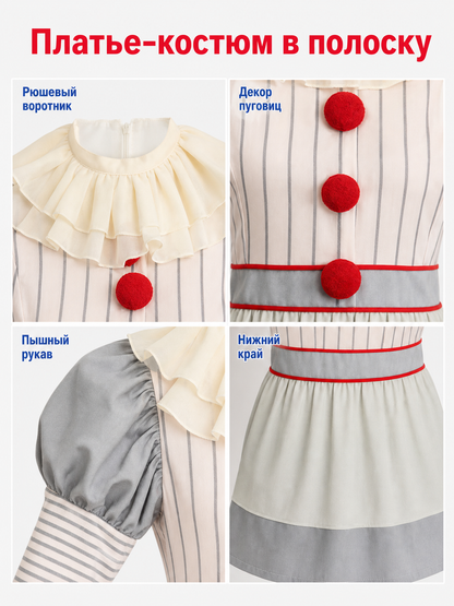 Clown Costume Dress for Halloween and Carnival