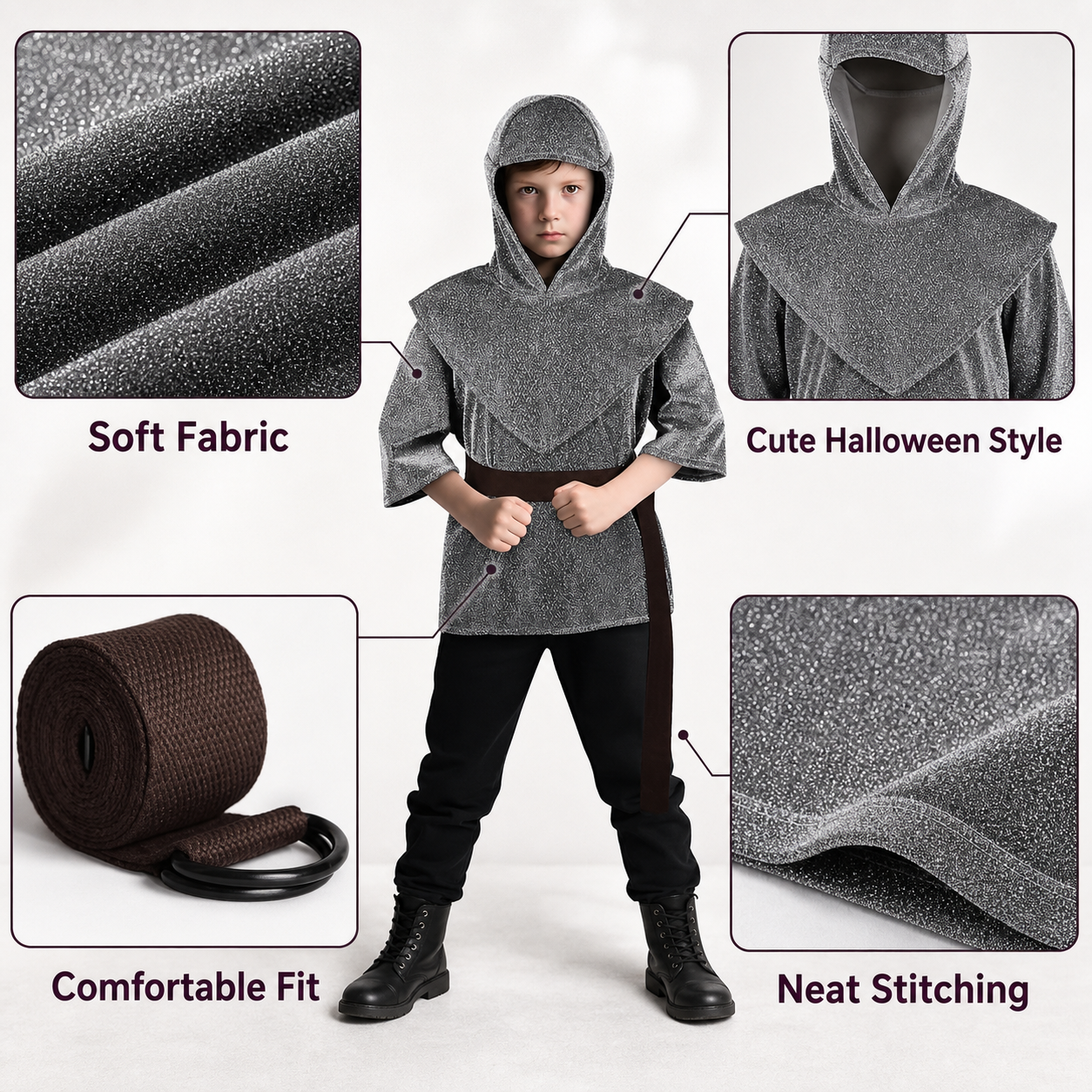 Medieval Knight Costume with Hood