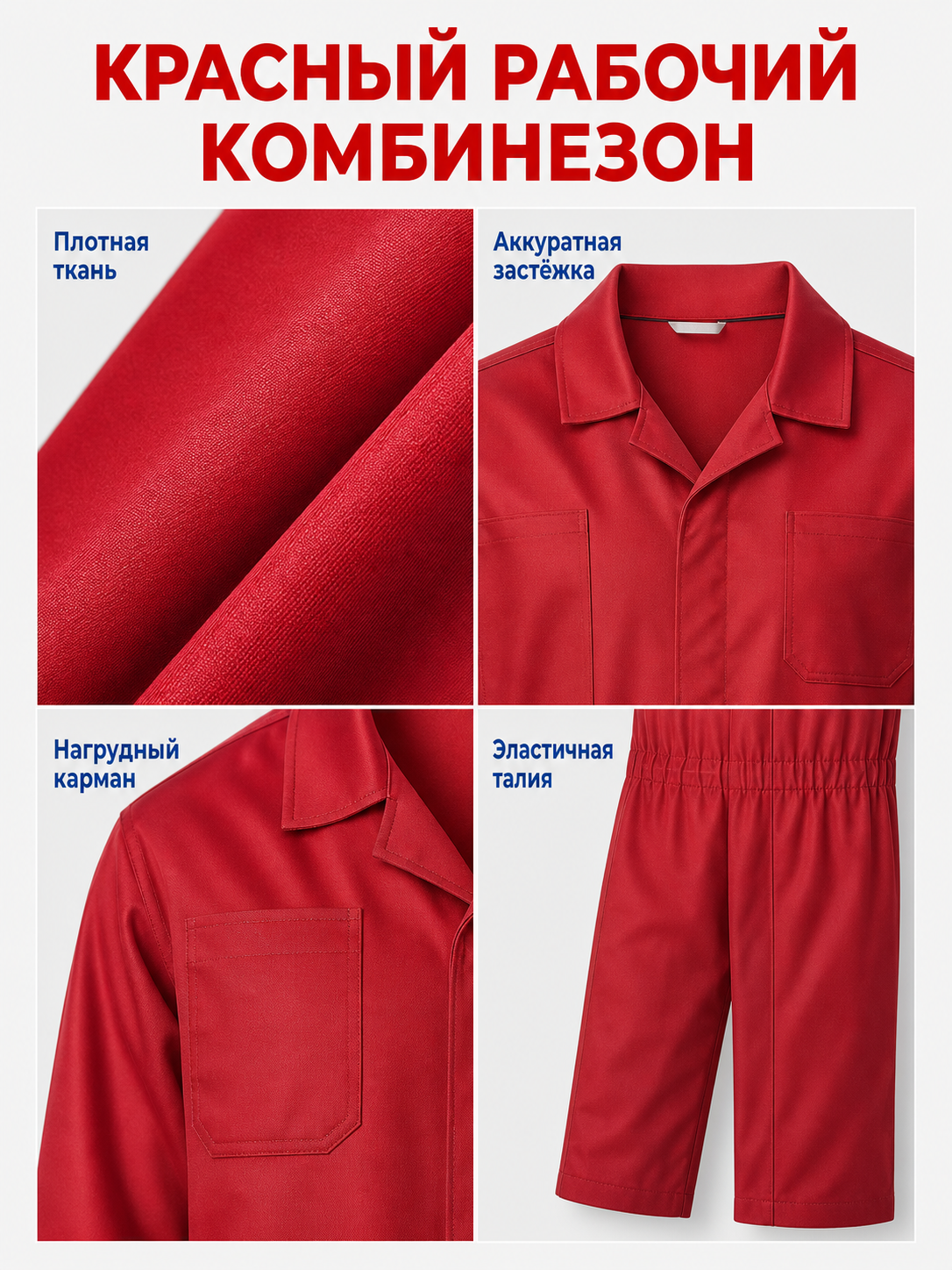 Red Miles Long-Sleeve Jumpsuit