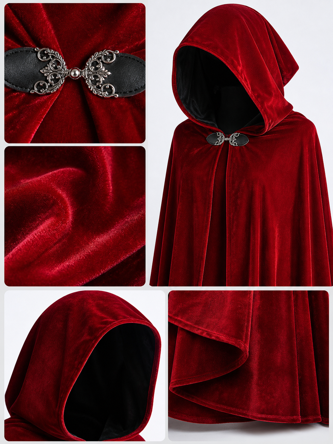 Red Hooded Carnival Cloak for Cosplay