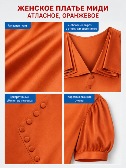 Cosplay Dress with Peter Pan Collar and Side Slits