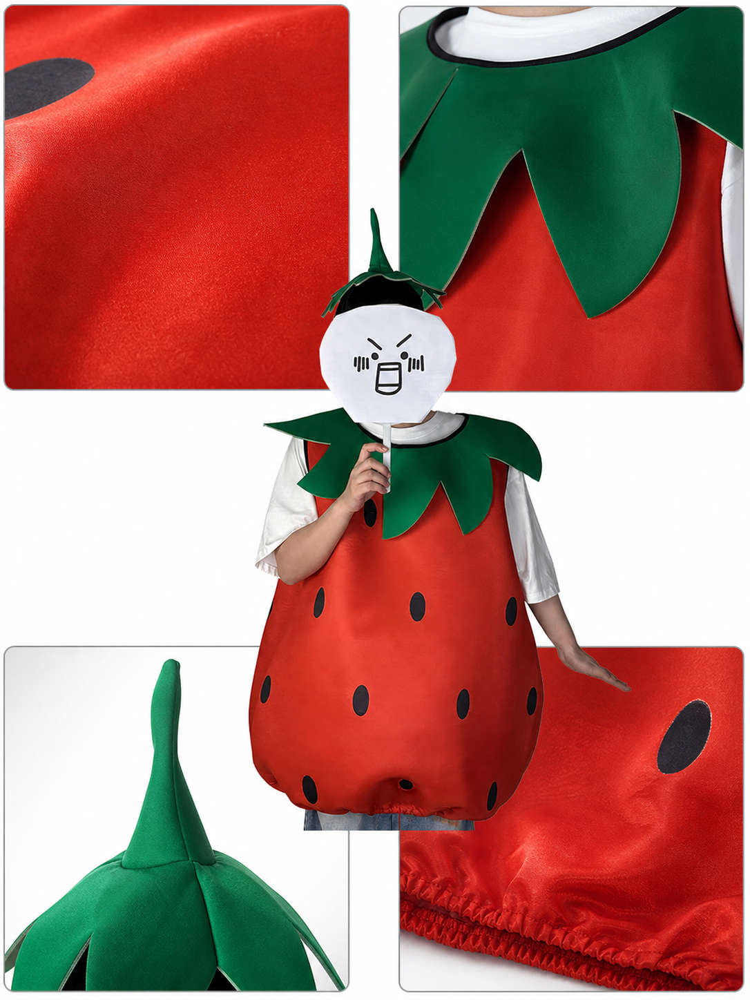 Adult Strawberry Costume with Mask