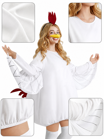 Adult Chicken Costume with Wings and Accessories