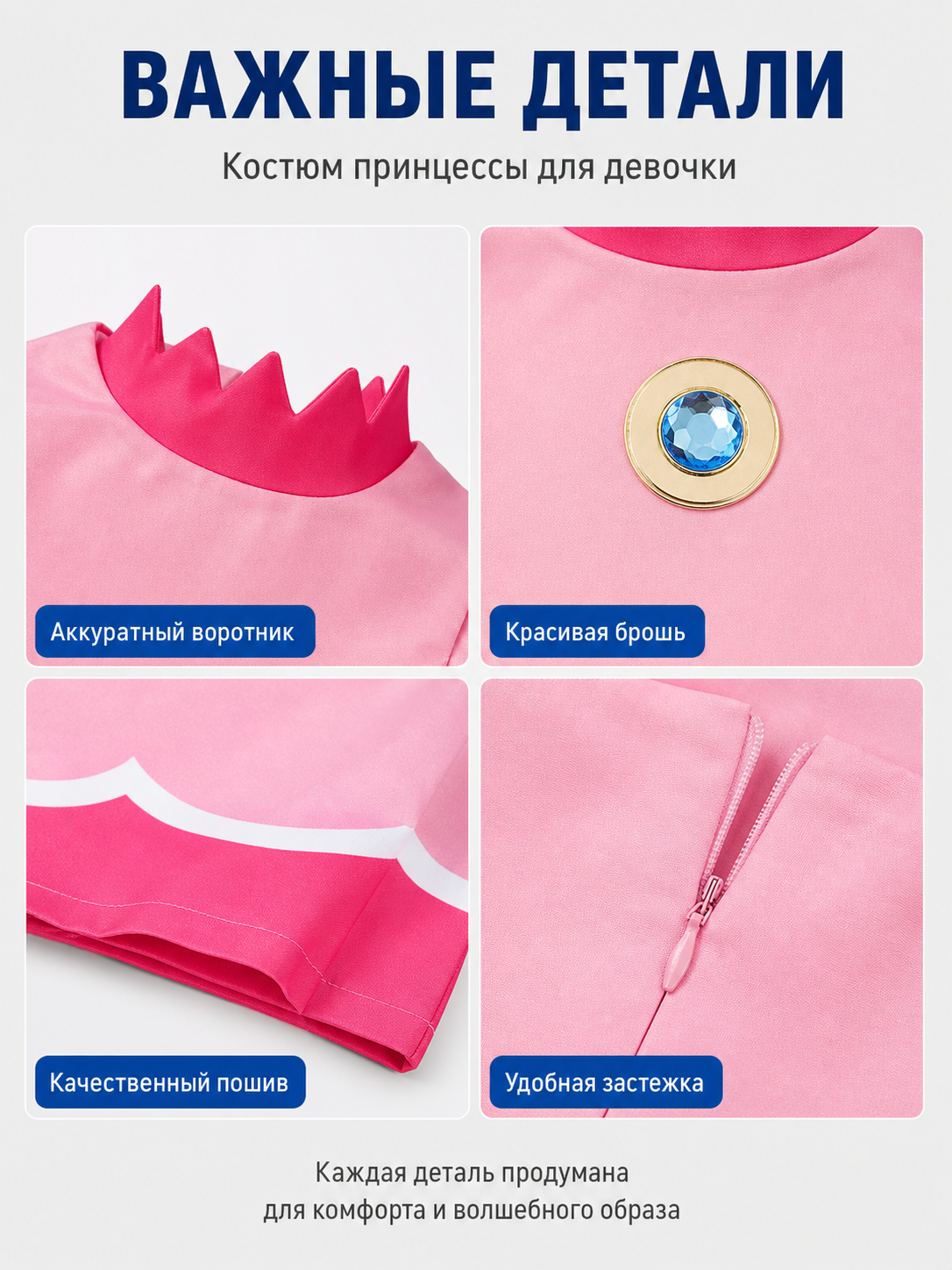 Rosalina Costume: Dress, Crown, and Accessories detail view
