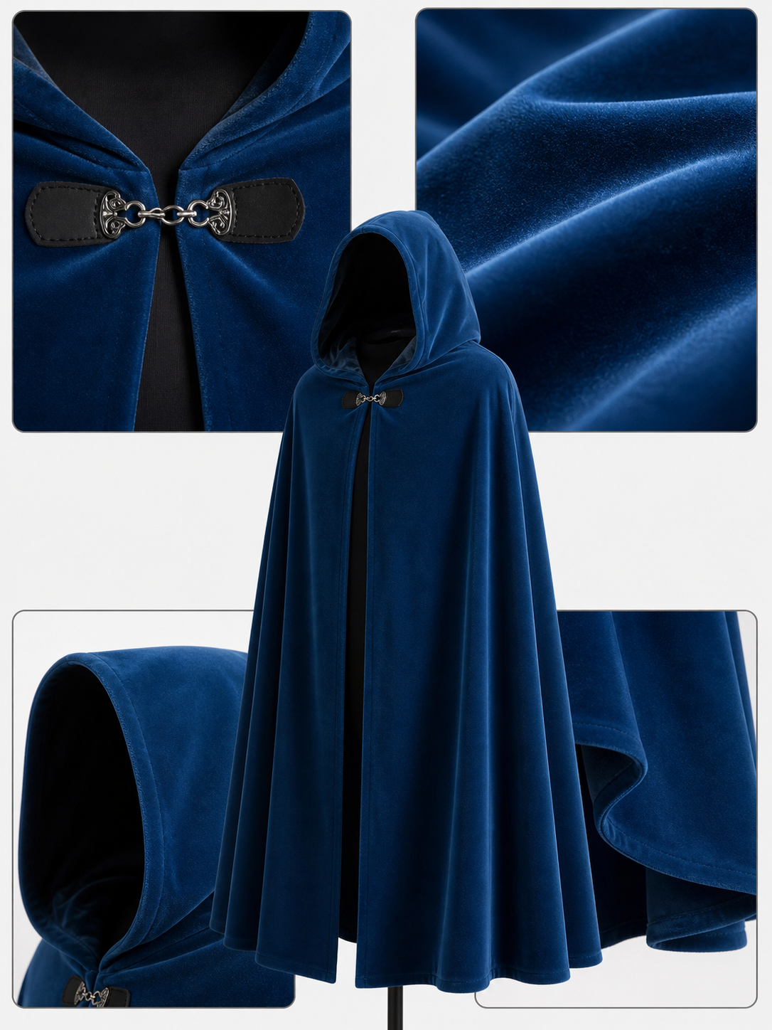 Hooded Fantasy Archer Cloak with Pointed Hood, Medieval Costume for Cosplay, Fantasy Events and Stage Performances