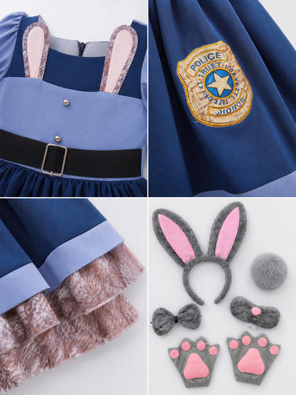 Blue and Pink Police Bunny Costume