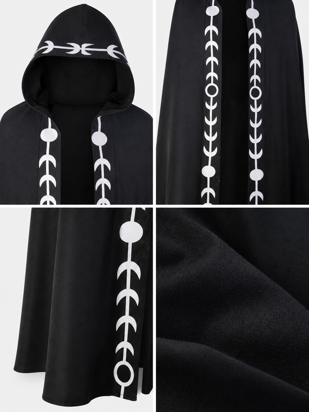 Black Hooded Cape, Medieval Style