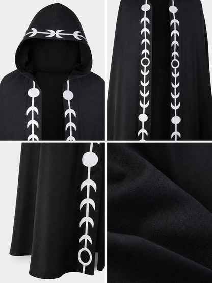 Black Hooded Cape, Medieval Style
