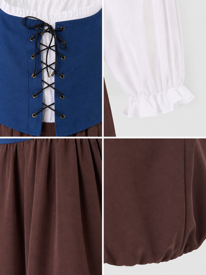 Renaissance-Style Dress with Corset Bodice and Lacing