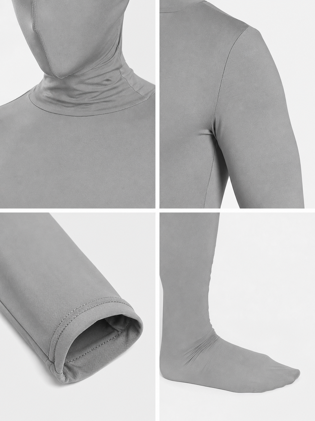 Gray Full-Body Invisibility Suit for Cosplay