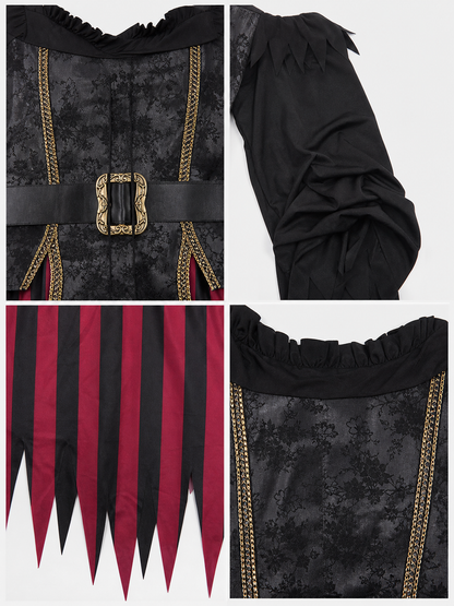 Pirate Cosplay Costume with Corset and Headscarf
