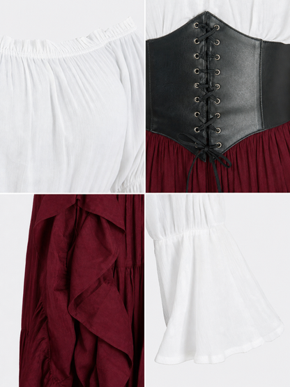 Gothic Costume with Corset and Tiered Skirt