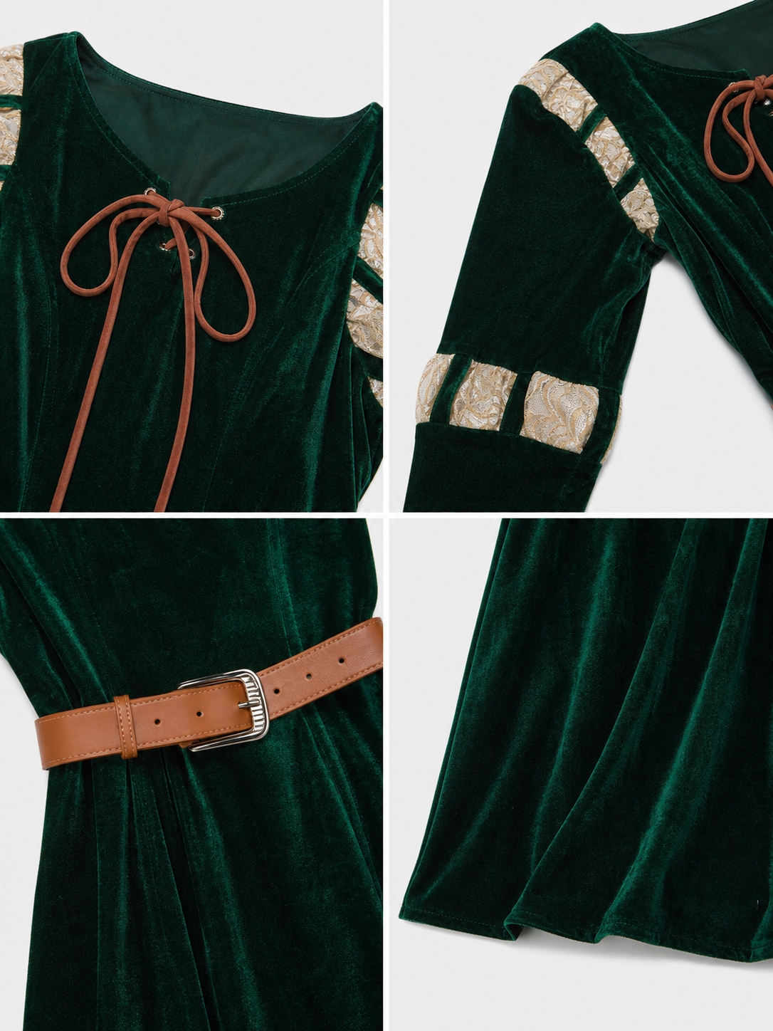Retro Costume Dress with Gold Court-Style Details