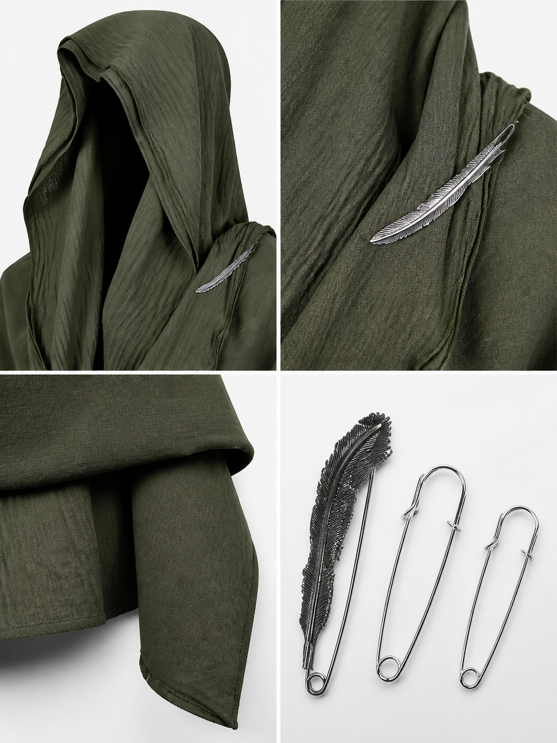 Green Carnival Hooded Cape detail view 2