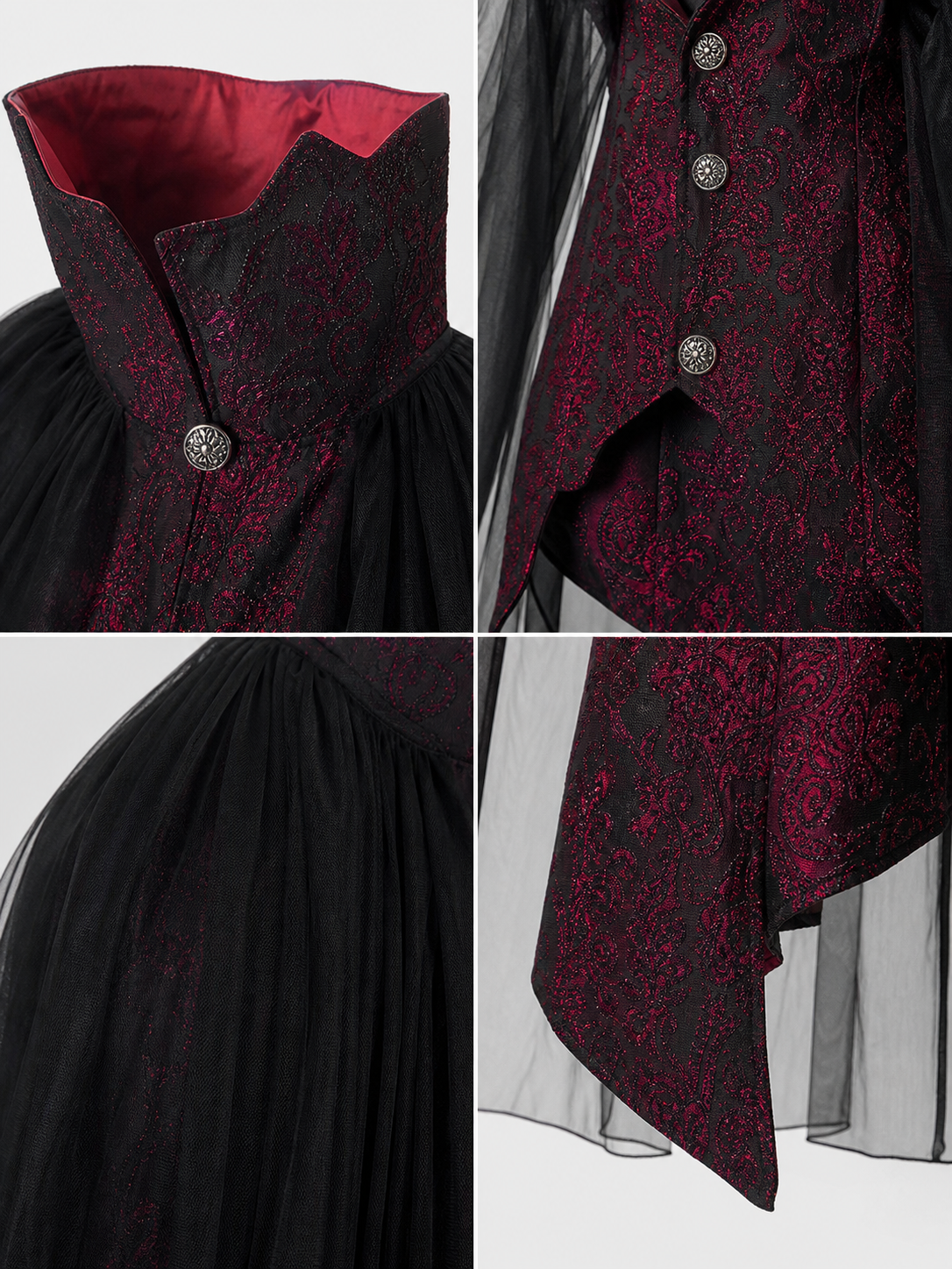 Gothic Vampire Costume with Cape and Pants