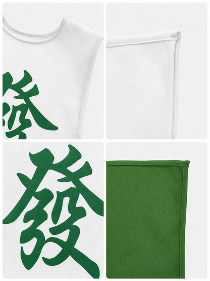 Costume Tunic with Chinese Character, White and Green