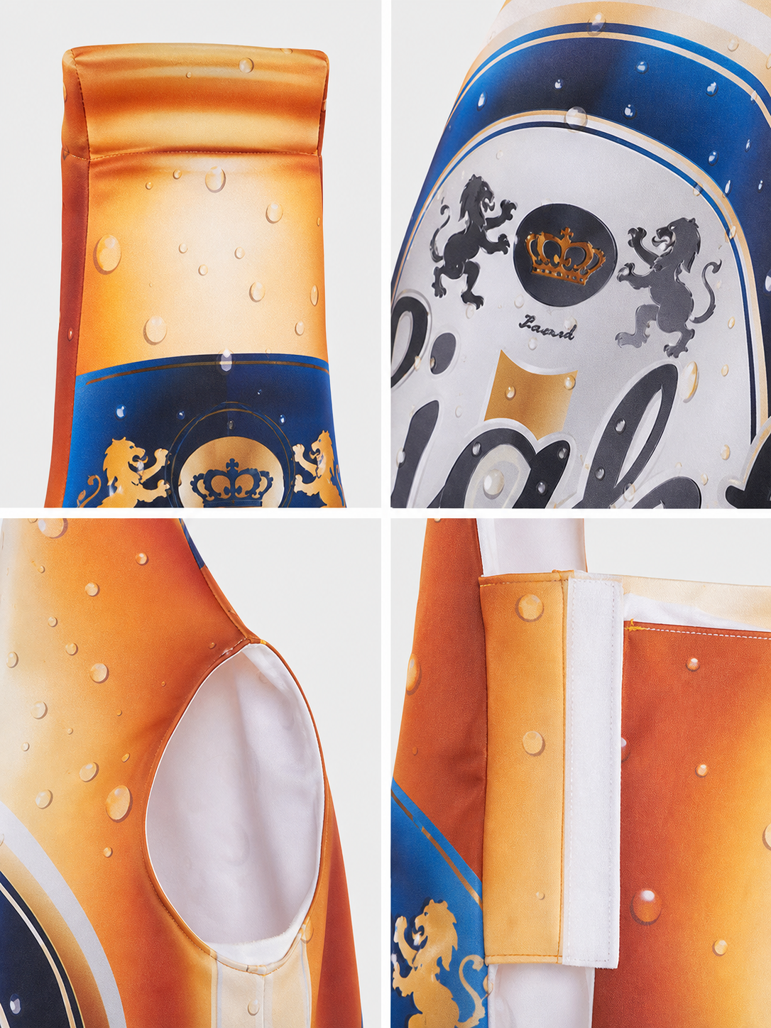 Beer bottle costume for themed celebrations and parties