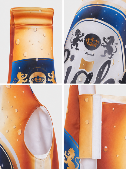 Beer bottle costume for themed celebrations and parties