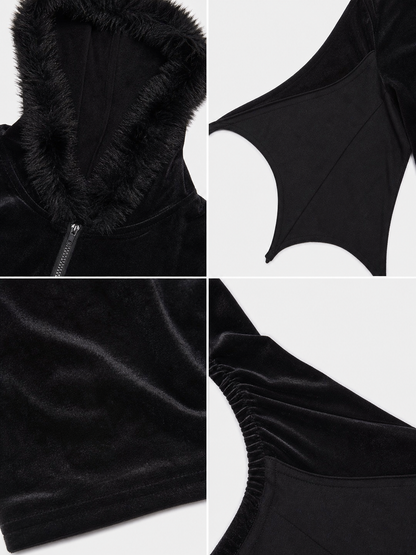 Bat Cosplay Costume, Black Jumpsuit