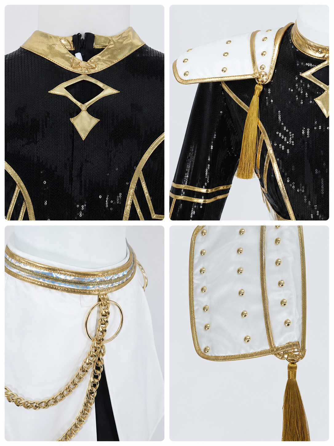 Zoe Black and Gold Stage Cosplay Costume