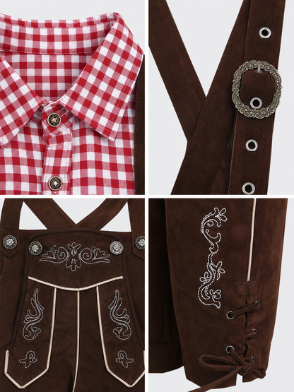 Folk-Style Costume: Plaid Shirt and Pants