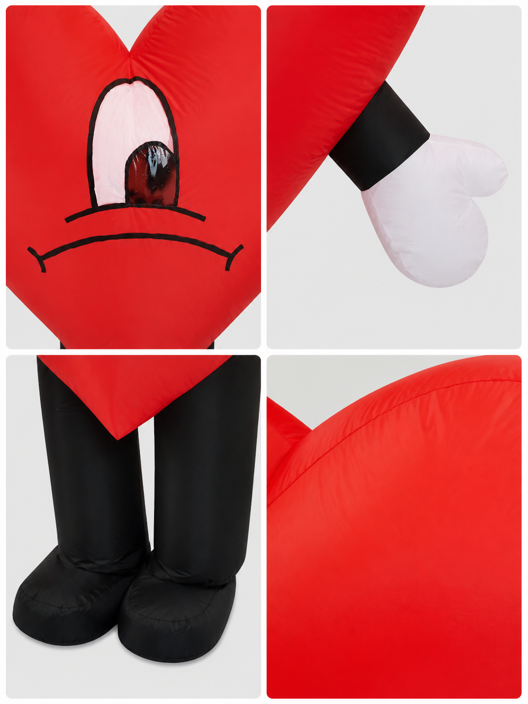 Red Heart Plush Toy with a Sad Face