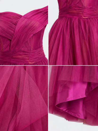 Off-the-Shoulder Evening Dress with Draping