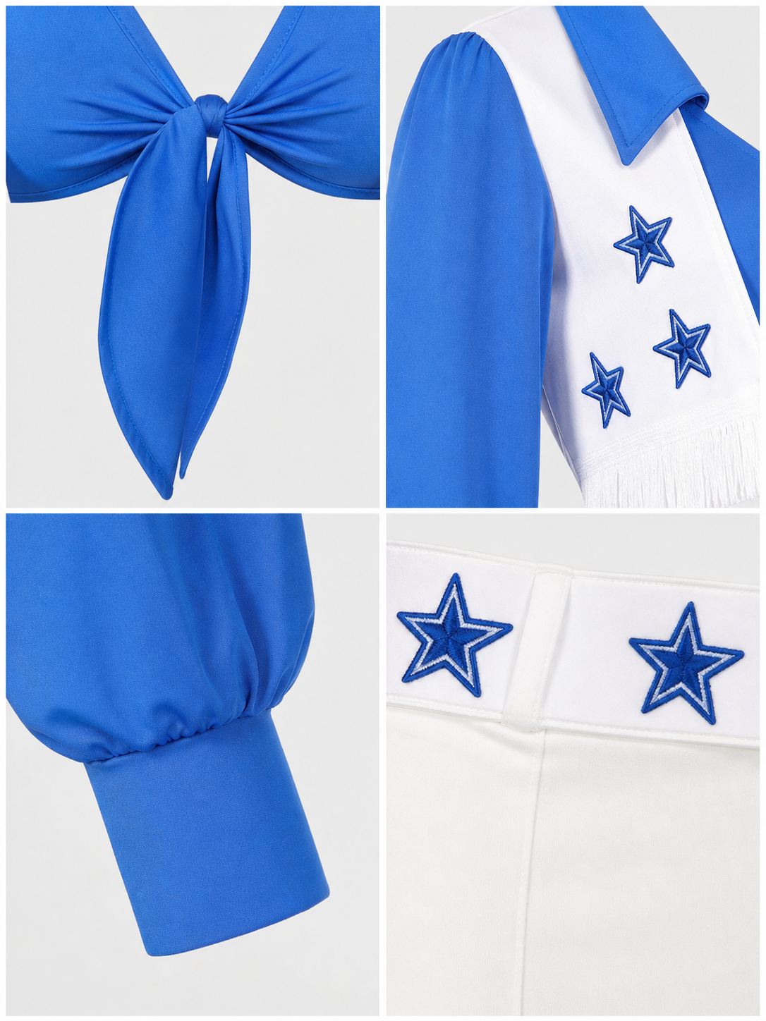 Blue and White Stage Costume with Fringe and Stars