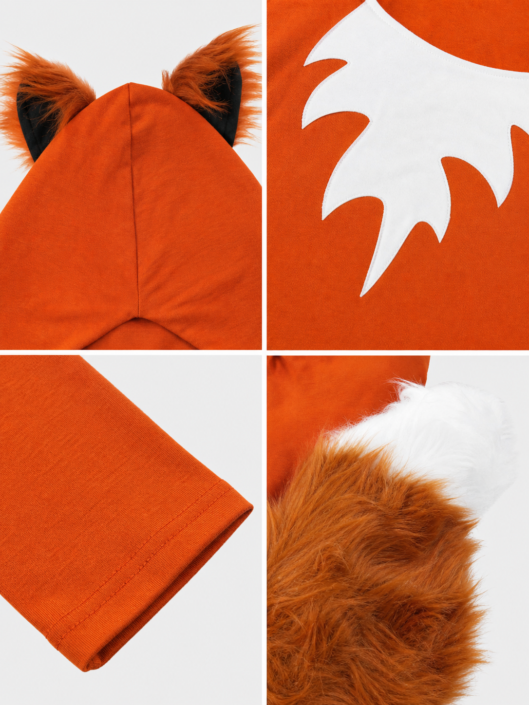Fox costume dress with hood and tail for cosplay