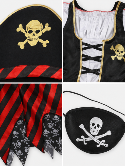 Pirate Costume Dress with Hat and Eye Patch
