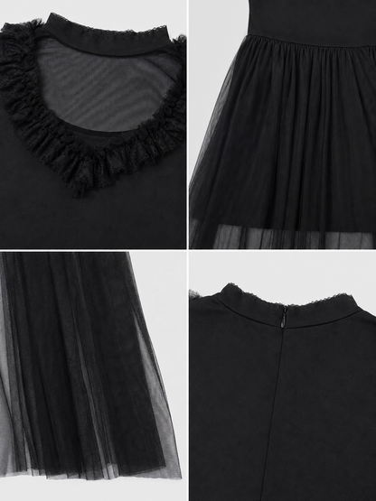 Gothic costume dress with veil and gloves