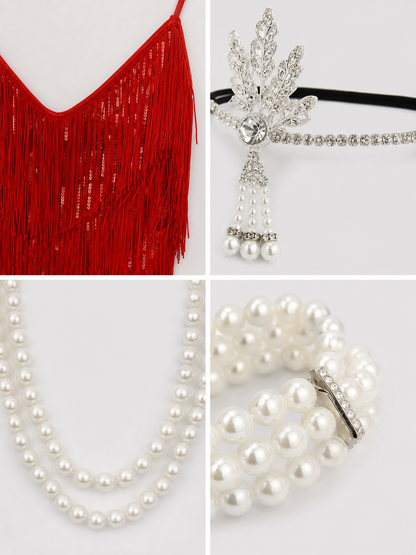 1920s-Style Fringed Dress Costume Set