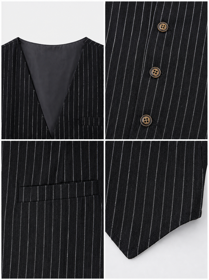 Pinstripe V-Neck Vest