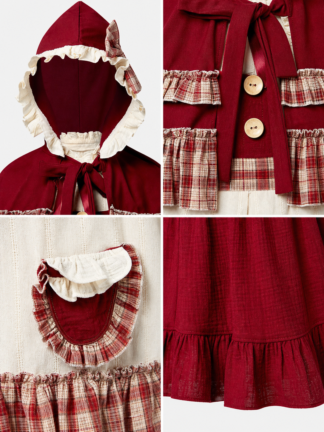 Little Red Riding Hood costume dress with hood