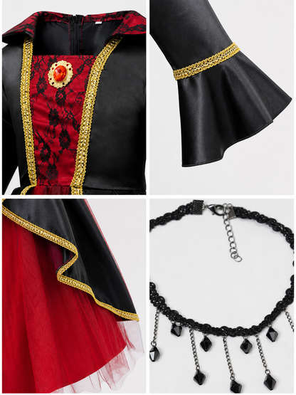 Costume Dress with Hat and Collar for Cosplay