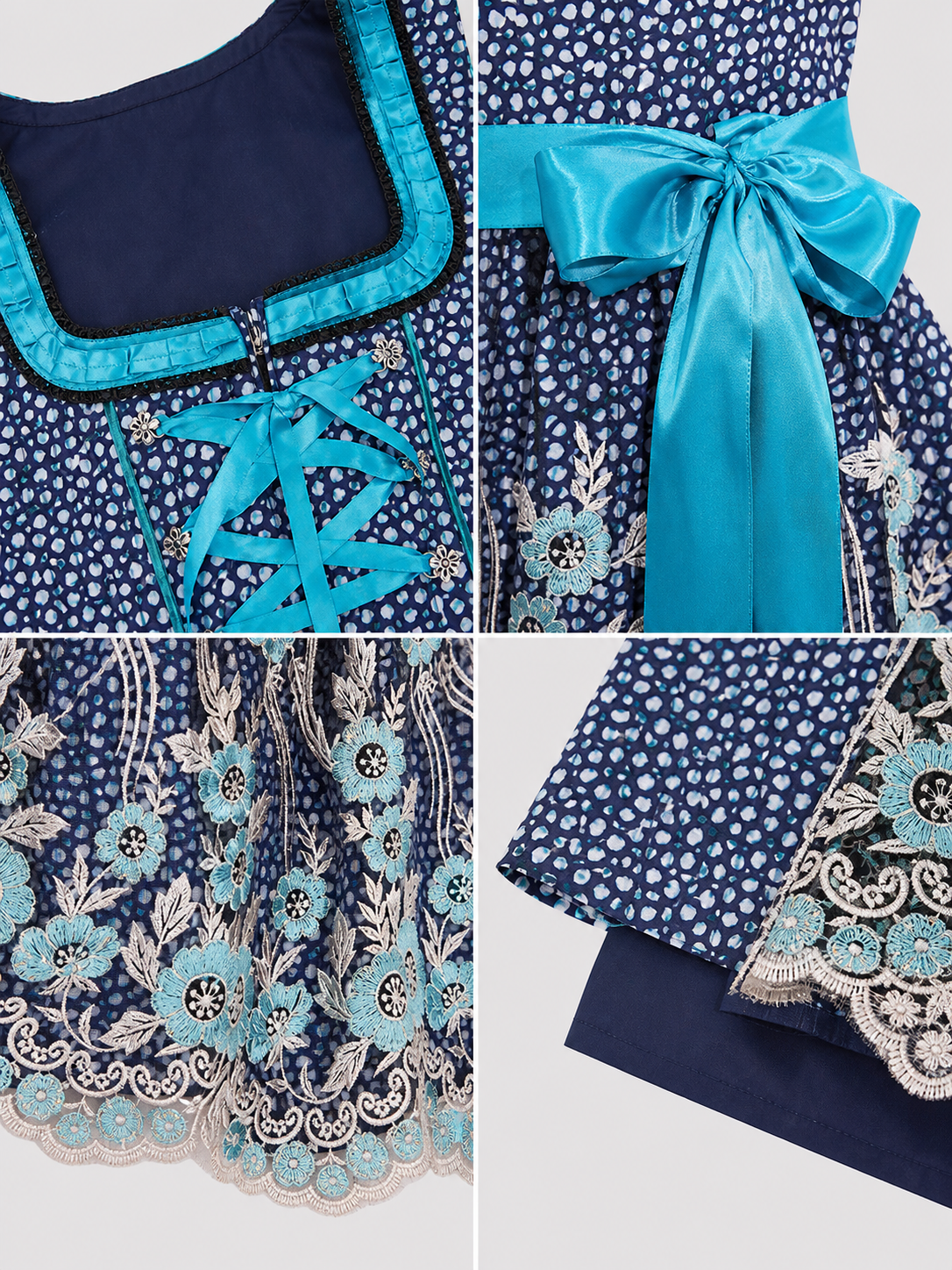 Embroidered Lace Dress in an Ethnic Style