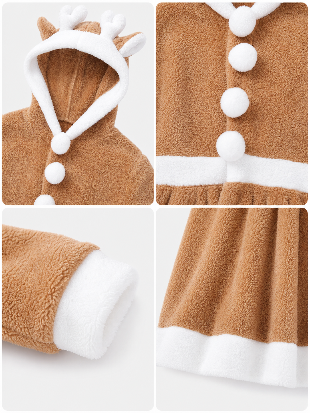 Deer Costume Dress with Hood, Khaki