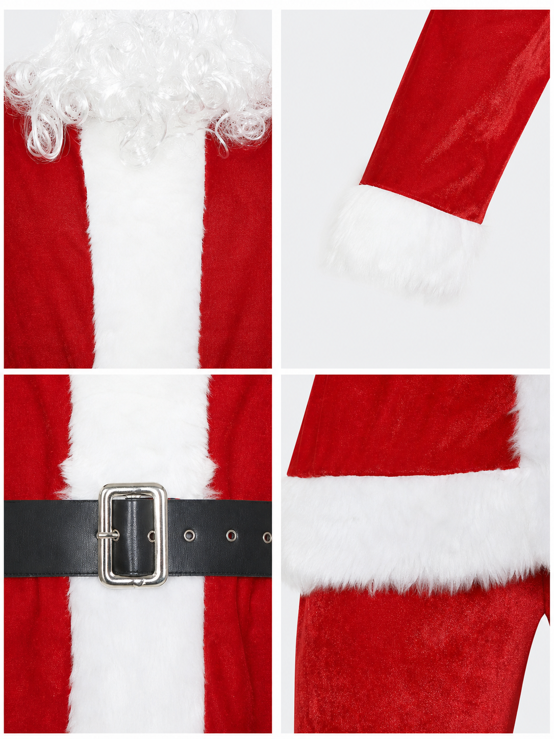 Santa Claus Costume, New Year's Red and White Set