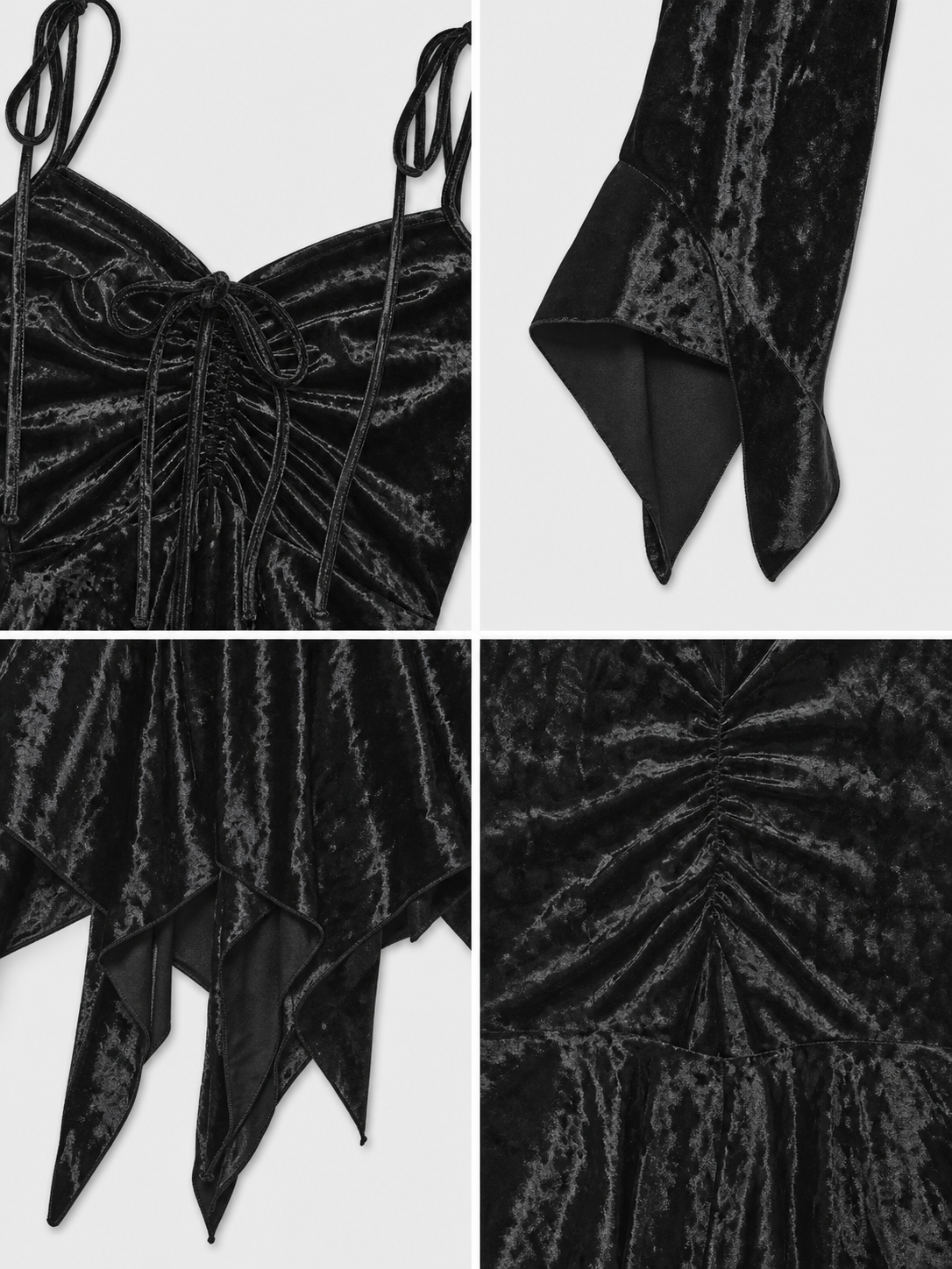 Black Mini Dress with an Asymmetrical Hem and Sleeves