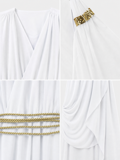 Historical Costume in an Ancient Style with Gold Decor detail view