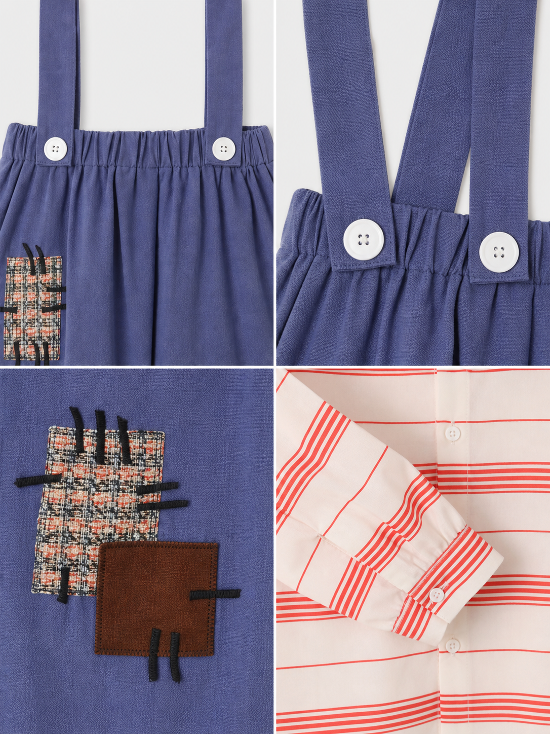 Scarecrow Costume with Pumpkin, Striped Top and Pants detail view